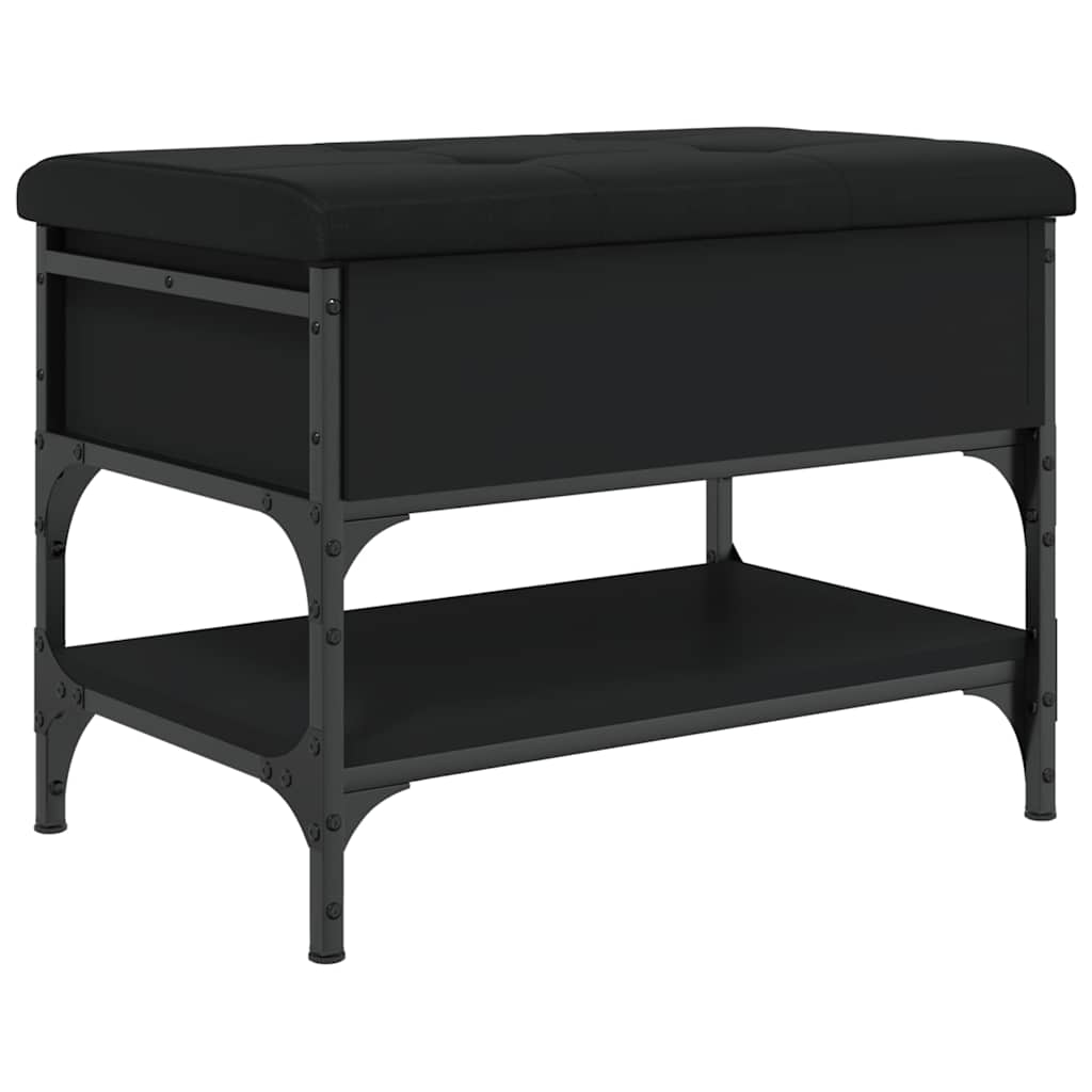 Klupa za cipele crna 62 x 42 x 45 cm od konstruiranog drva