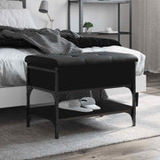 Klupa za cipele crna 62 x 42 x 45 cm od konstruiranog drva