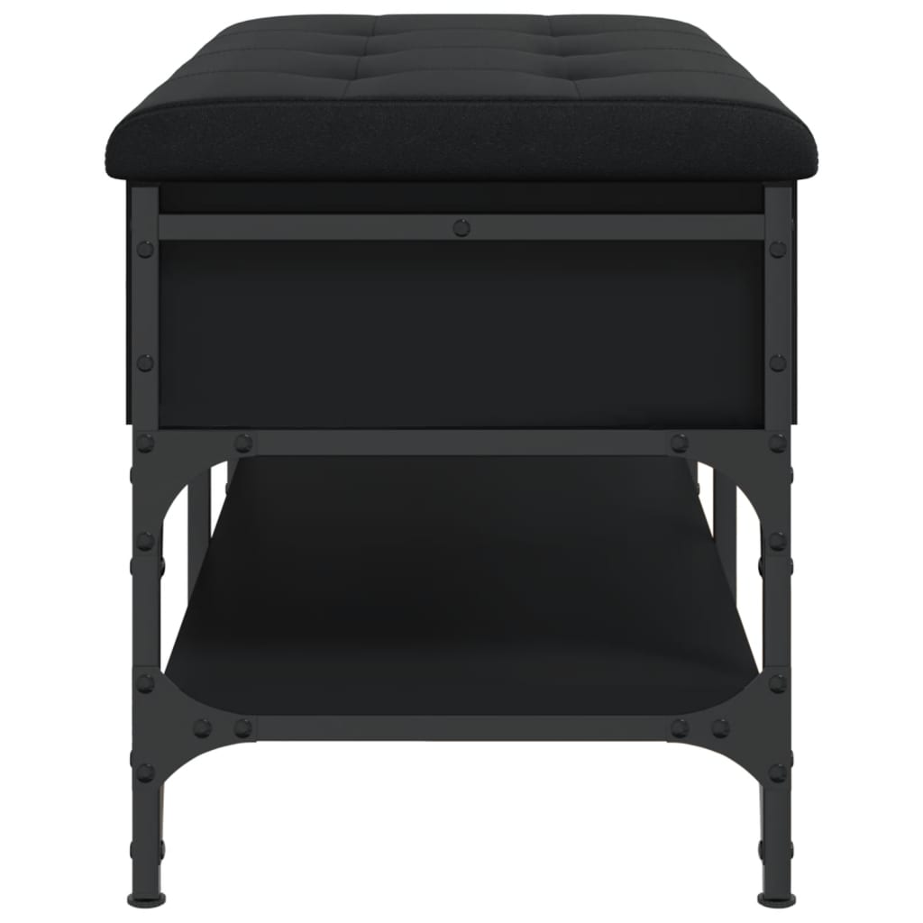 Klupa za cipele crna 82 x 42 x 45 cm od konstruiranog drva