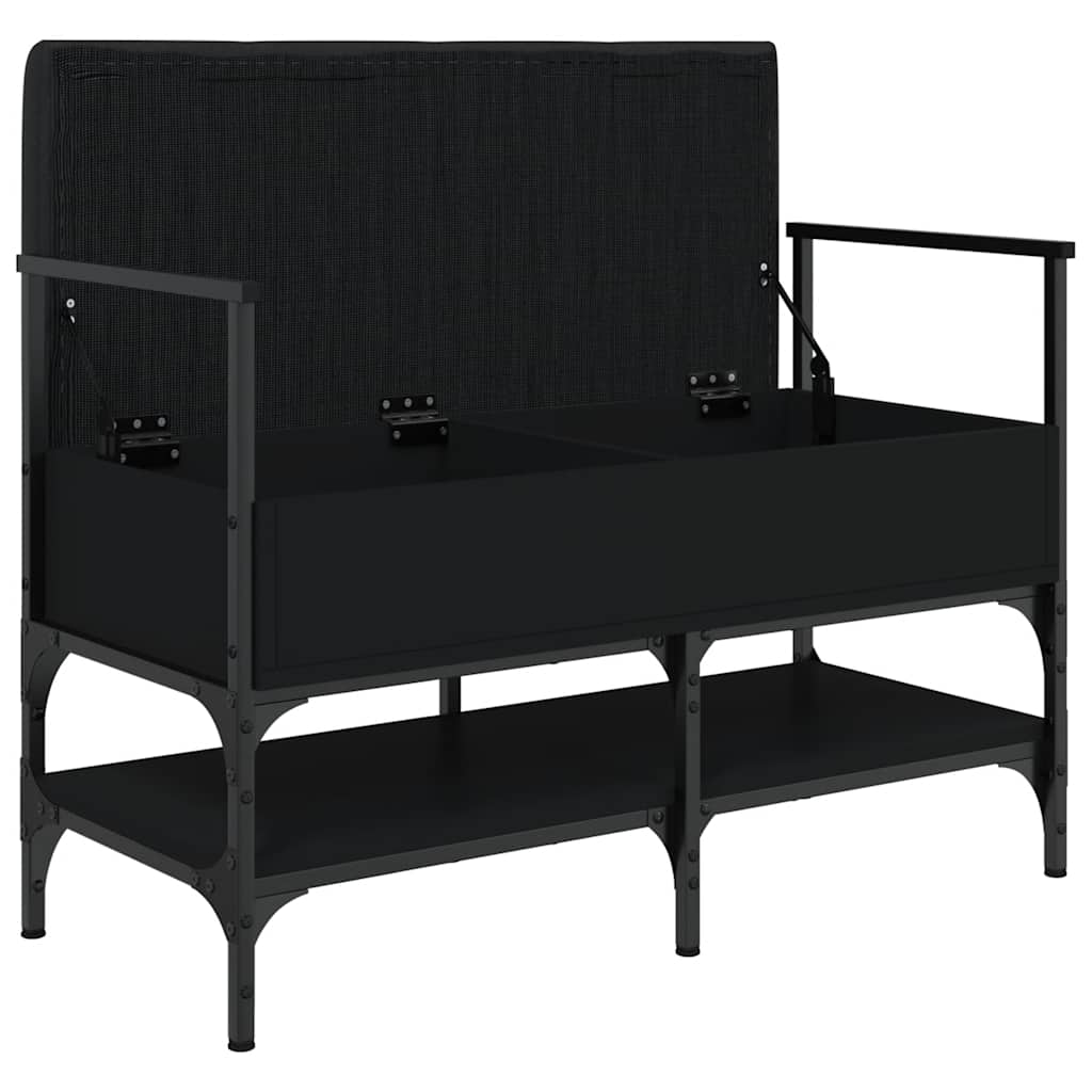 Klupa za cipele crna 85,5x42x57,5 cm od konstruiranog drva