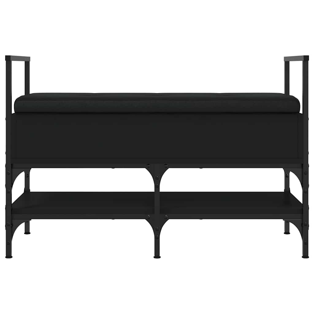 Klupa za cipele crna 85,5x42x57,5 cm od konstruiranog drva