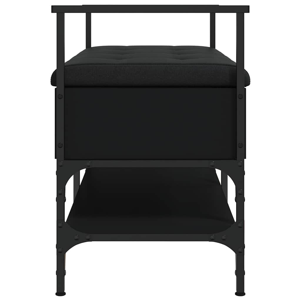Klupa za cipele crna 85,5x42x57,5 cm od konstruiranog drva