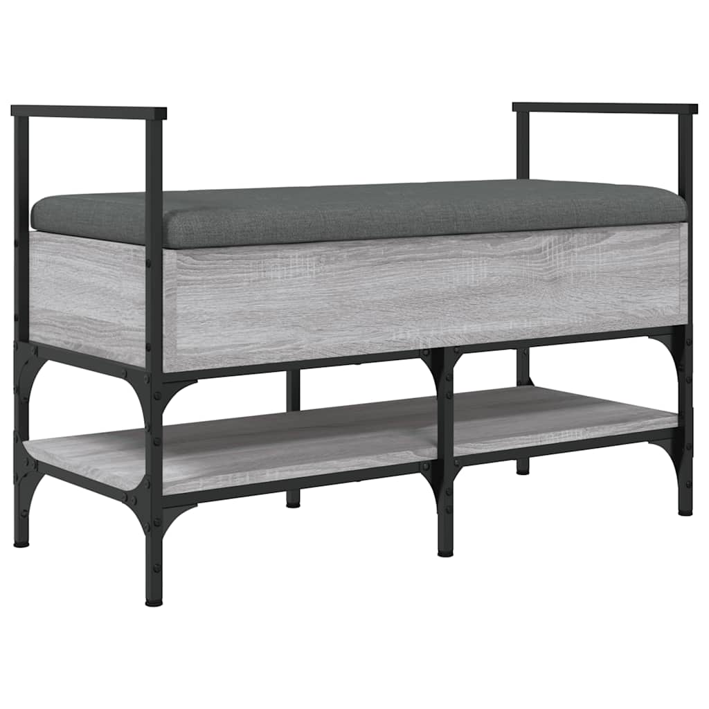Klupa za cipele siva boja hrasta 85,5x42x57,5 cm drvena