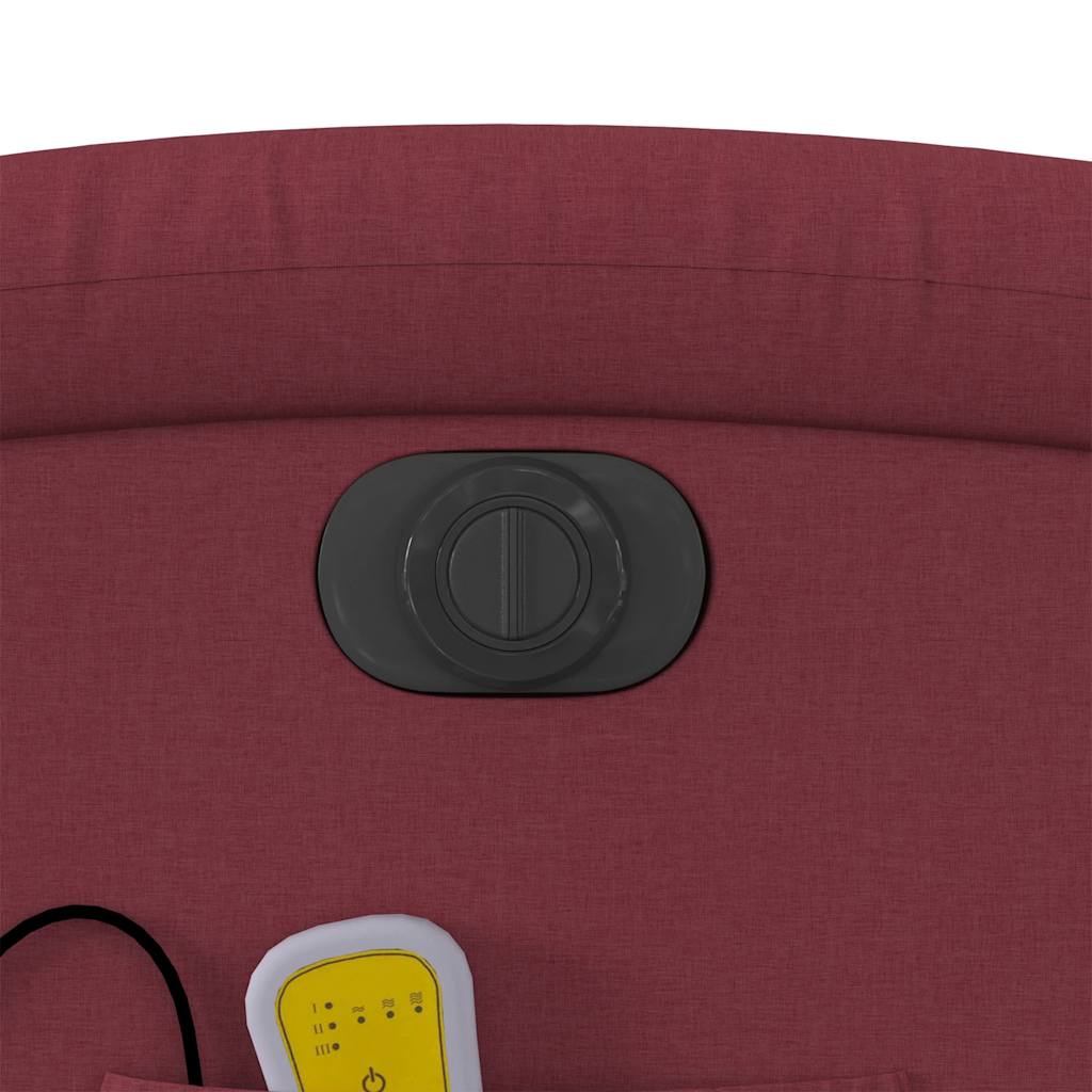 Električni masažni naslonjač od tkanine crvena boja vina