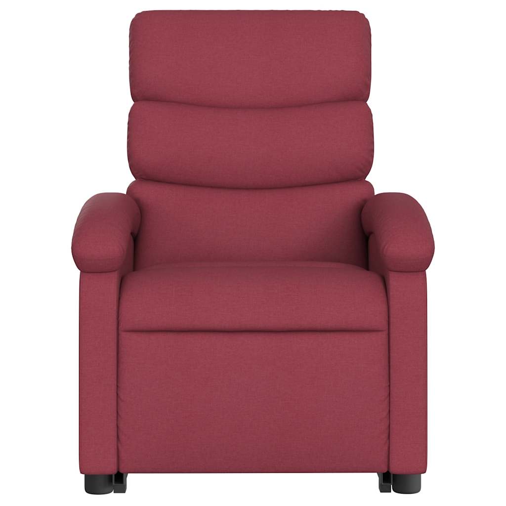 Električni masažni naslonjač na podizanje od tkanine boja vina