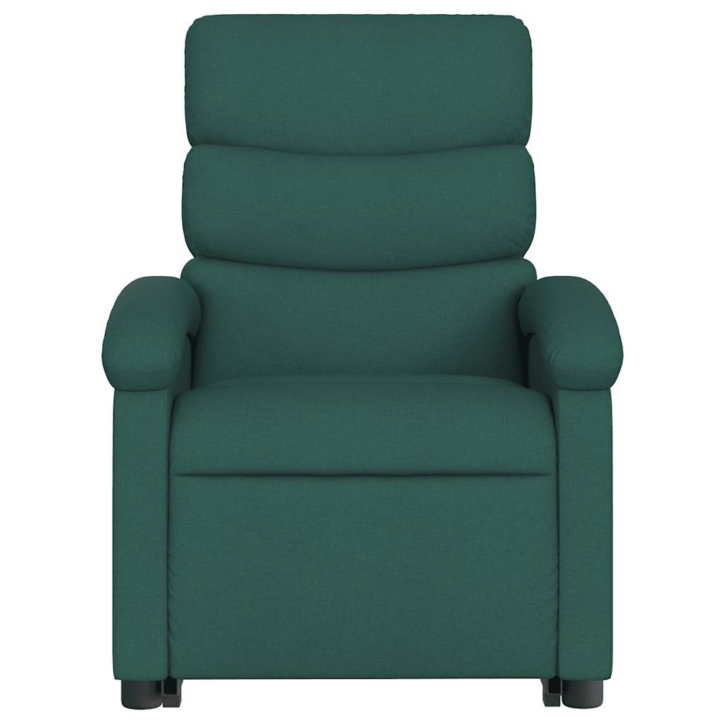 Električni masažni naslonjač na podizanje tkanina tamnozeleni