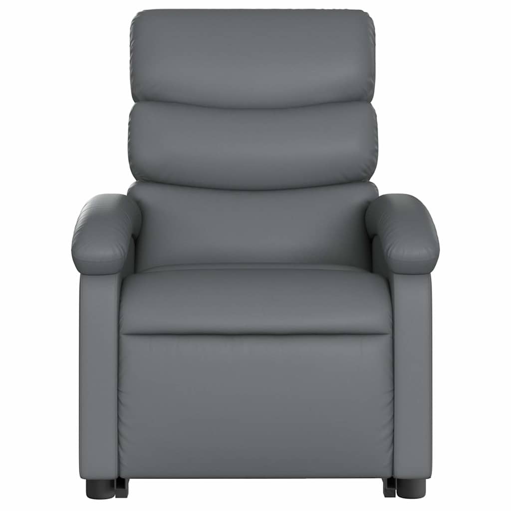 Naslonjač na podizanje od umjetne kože siva