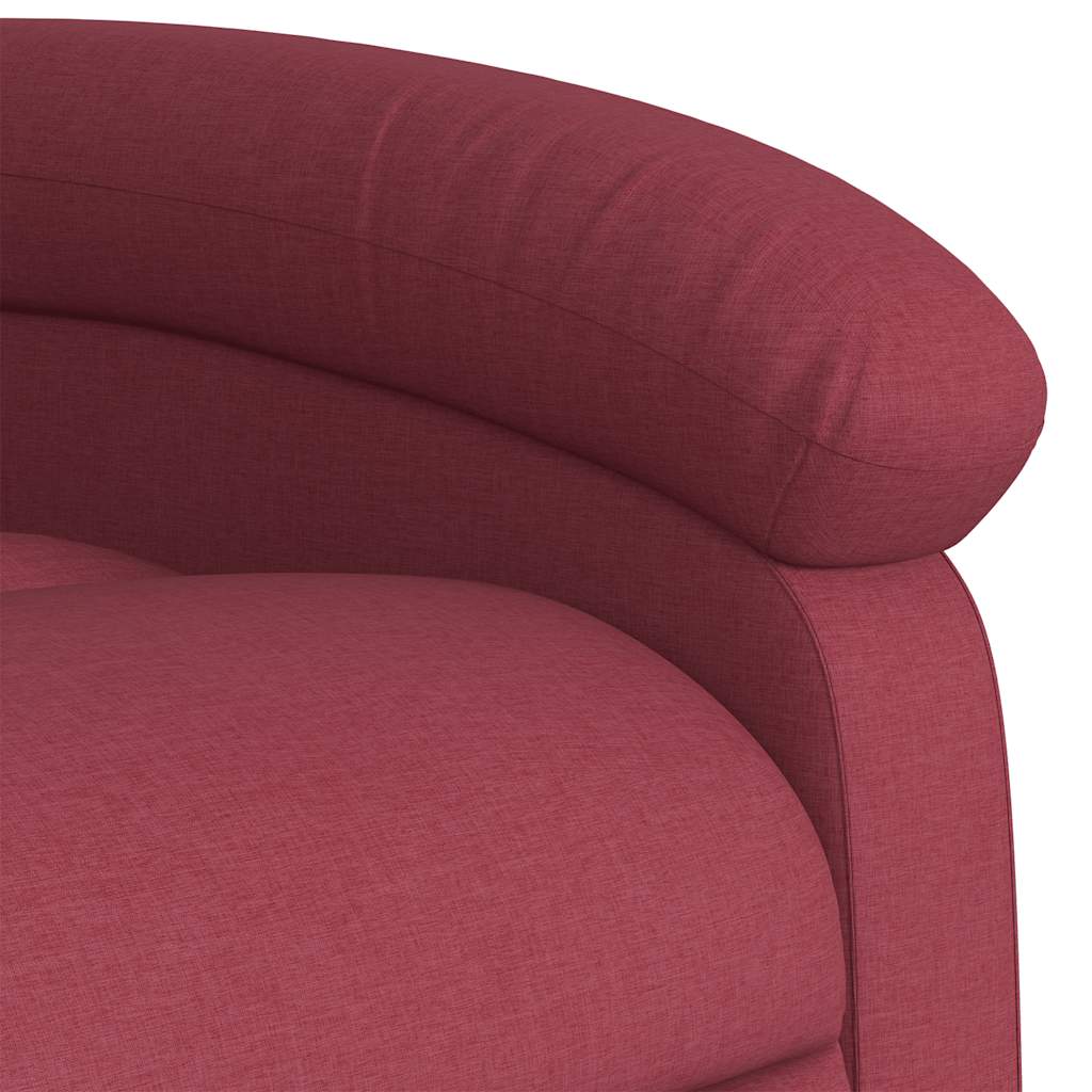 Električni masažni naslonjač na podizanje od tkanine boja vina