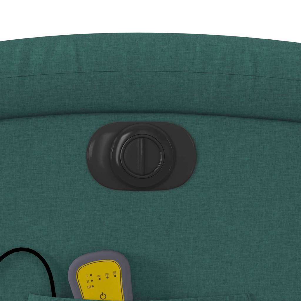 Električni masažni naslonjač na podizanje tkanina tamnozeleni