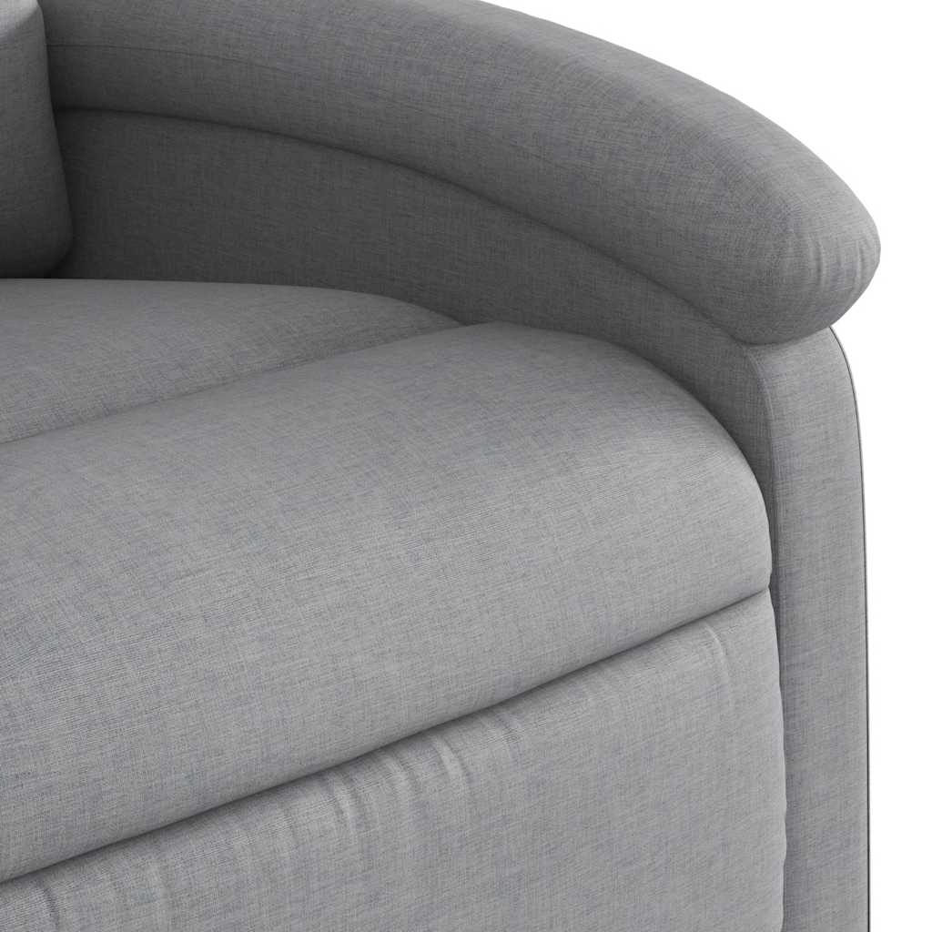Električni masažni naslonjač od tkanine svjetlosivi