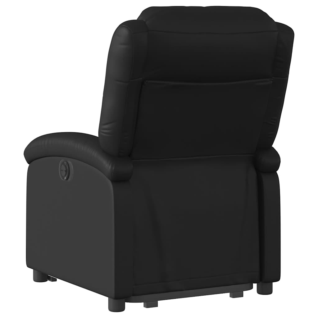 Naslonjač na podizanje od umjetne kože crni