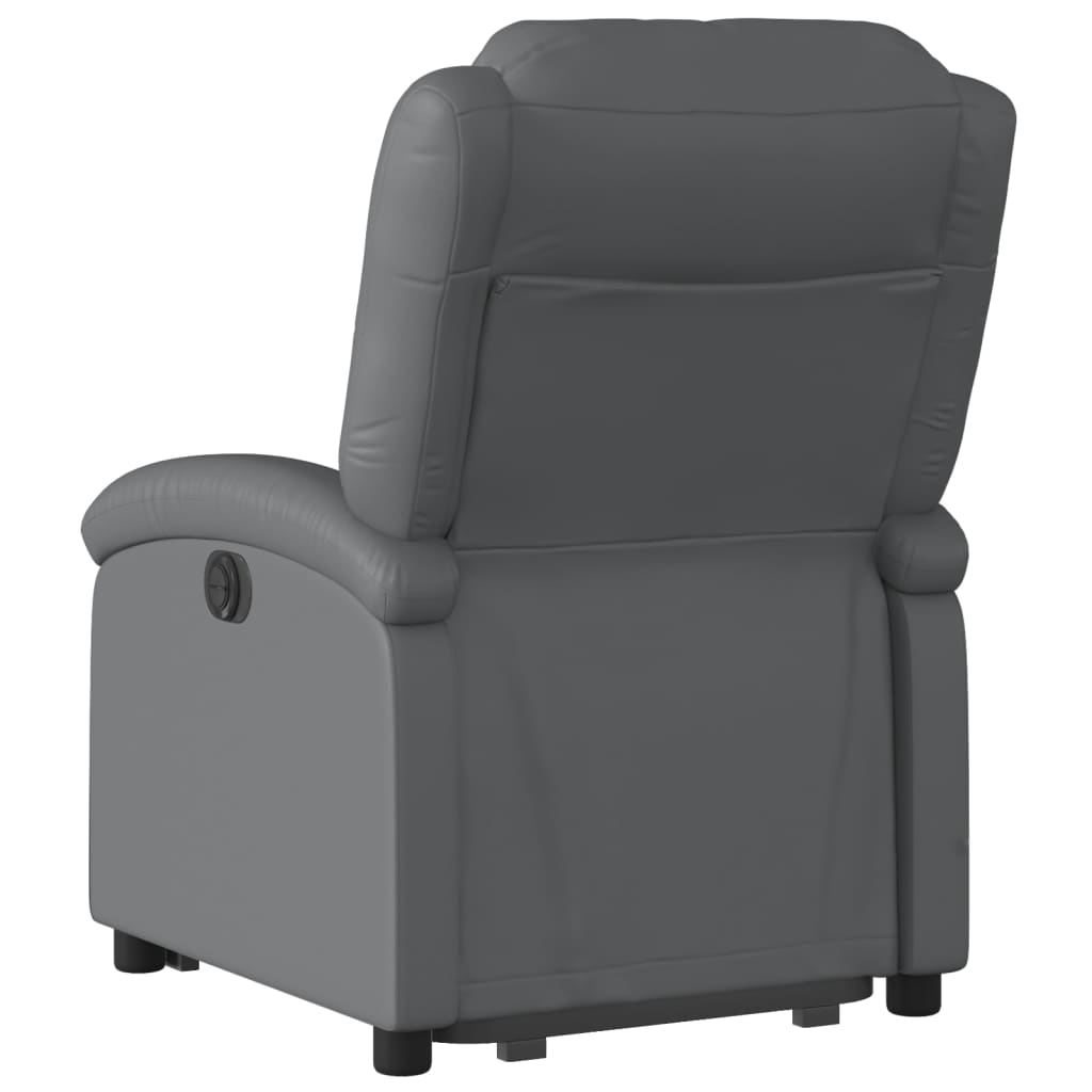 Naslonjač na podizanje od umjetne kože siva
