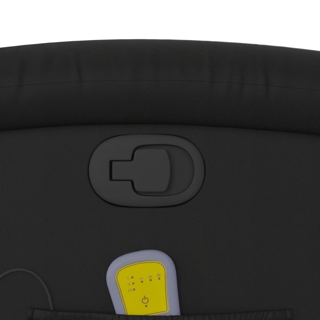Masažni naslonjač na podizanje od umjetne kože crni