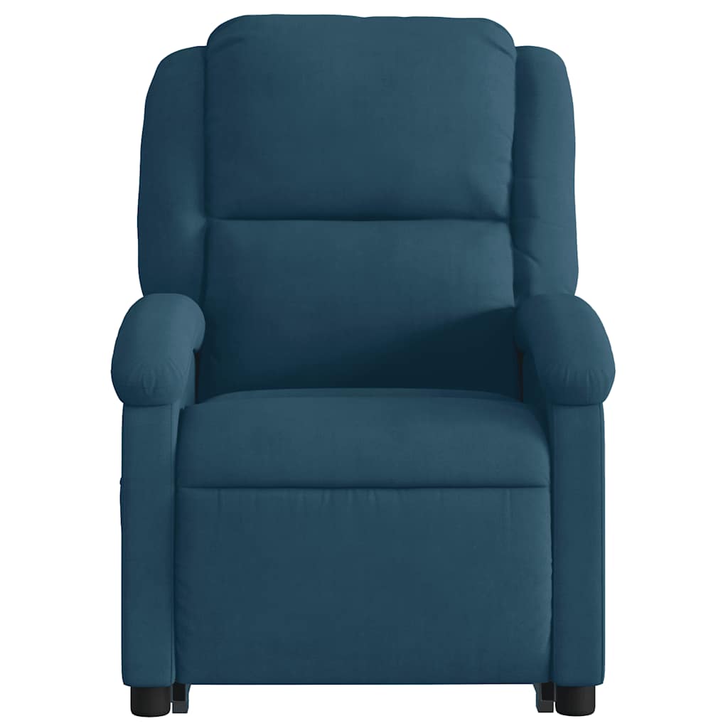 Masažni naslonjač na podizanje plavi baršunasti