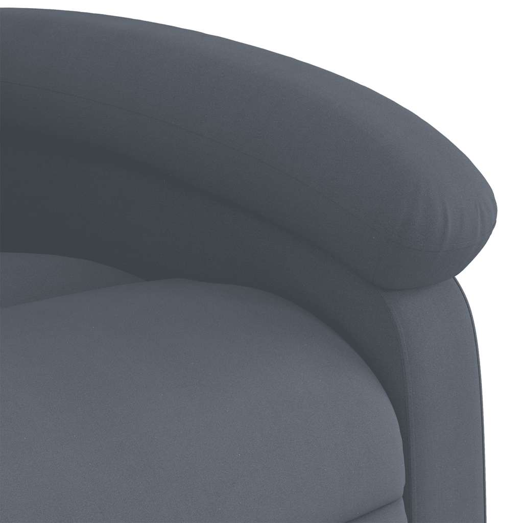 Električni naslonjač na podizanje tamnosivi baršunasti