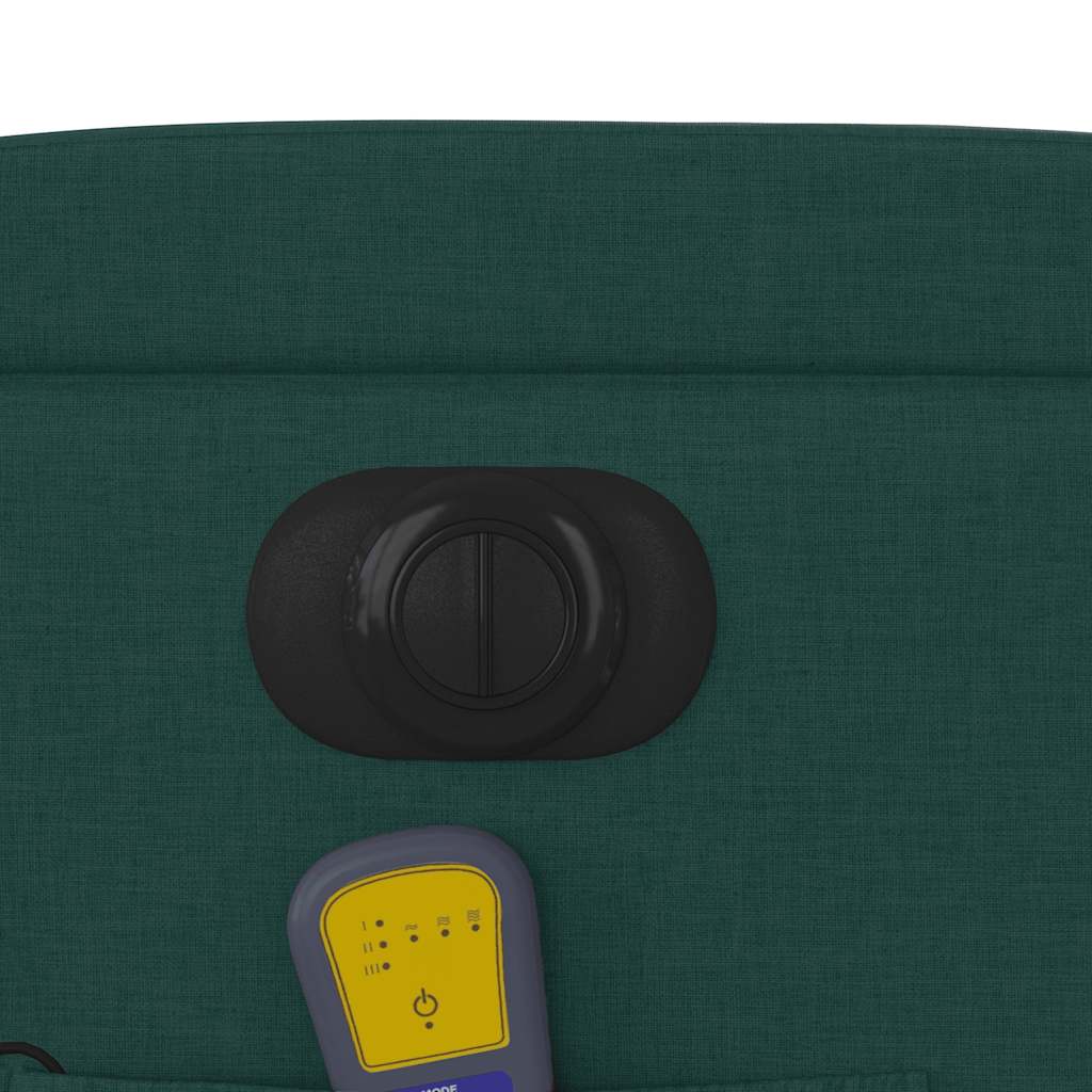 Električni masažni naslonjač na podizanje tkanina tamnozeleni