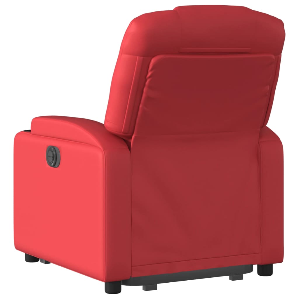 Naslonjač na podizanje od umjetne kože crveni