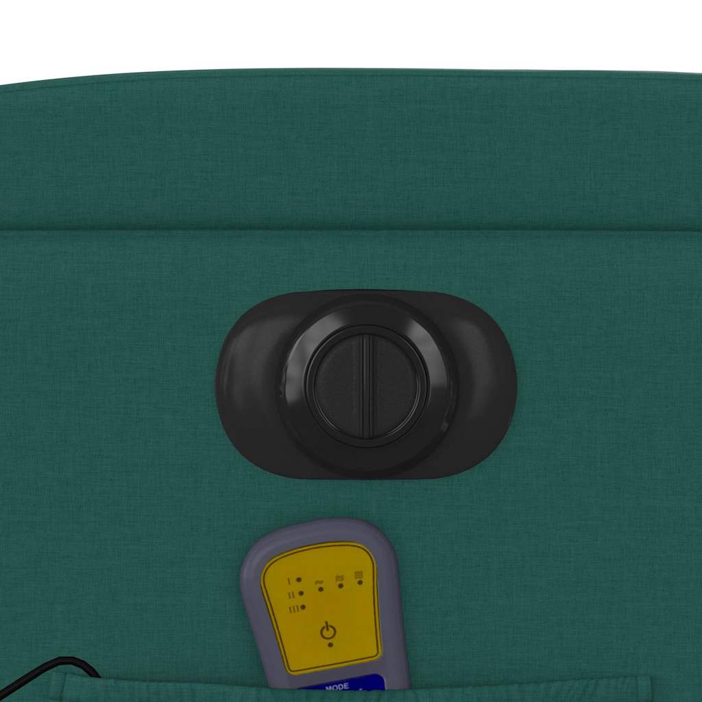 Električni masažni naslonjač na podizanje tkanina tamnozeleni