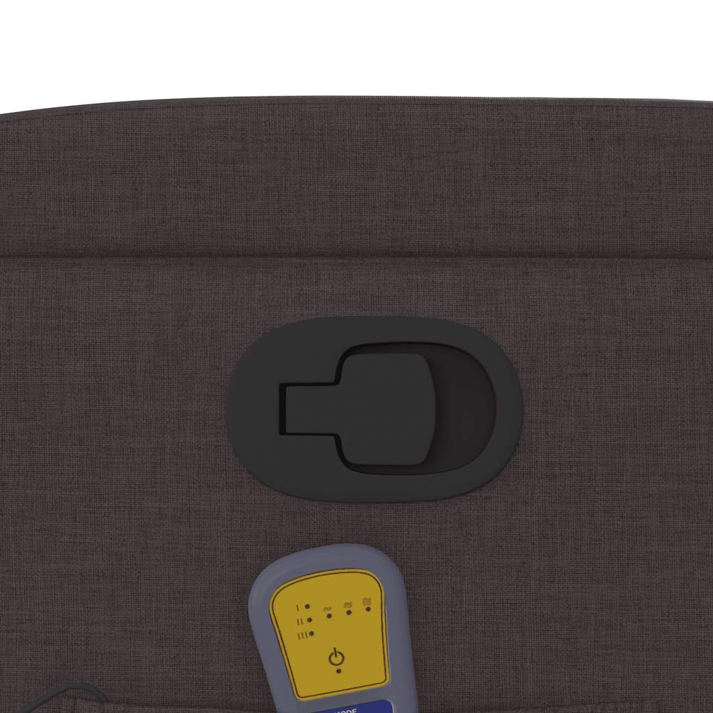 Masažni naslonjač na podizanje tamnosmeđi od tkanine