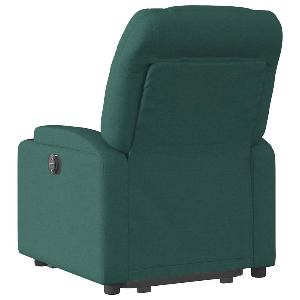 Električni naslonjač na podizanje tkanina tamnozeleni