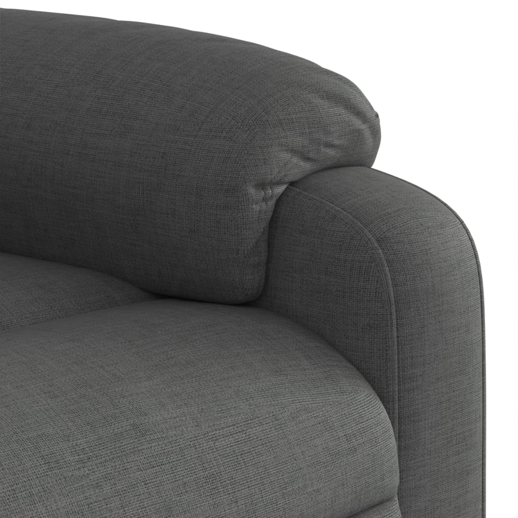 Električni masažni naslonjač na podizanje od tkanine tamnosivi