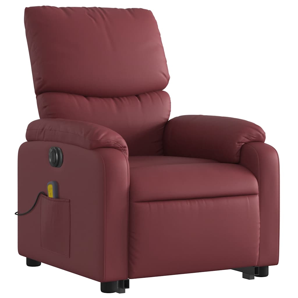 Električni masažni naslonjač na podizanje crvena boja vina