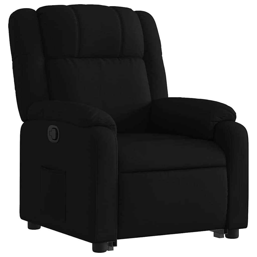 Naslonjač na podizanje od tkanine crni