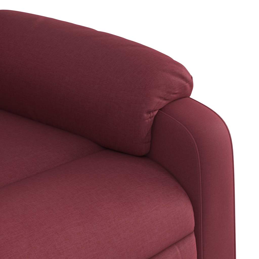 Električni masažni naslonjač na podizanje od tkanine boja vina