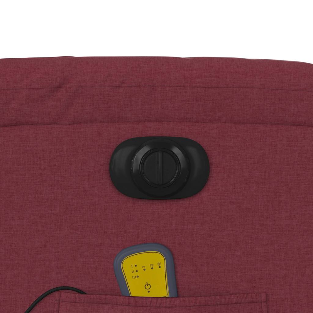Električni masažni naslonjač na podizanje od tkanine boja vina