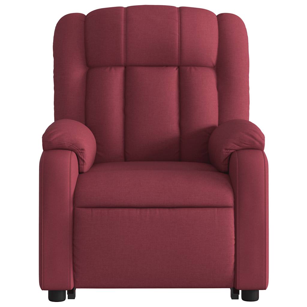 Masažni naslonjač na podizanje od tkanine crvena boja vina