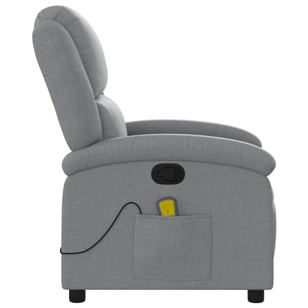 Masažna fotelja za odmor, svijetlo siva tkanina