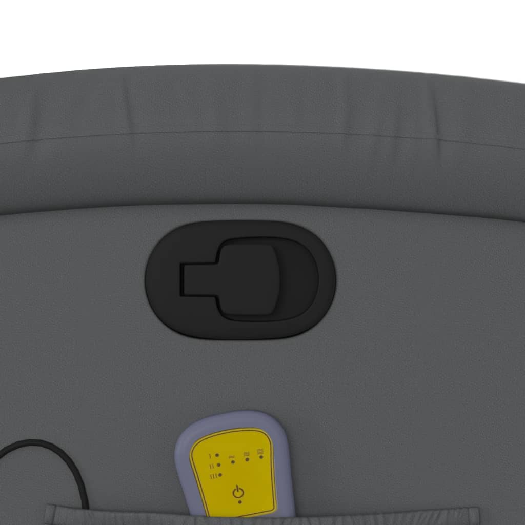 Masažna fotelja za odmor, siva, umjetna koža