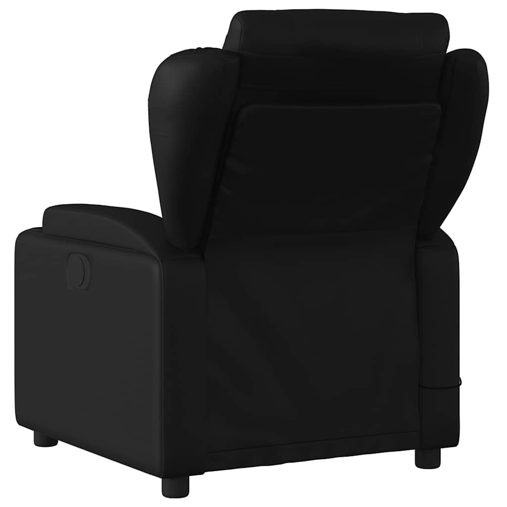 Masažna fotelja za odmor, crna, umjetna koža