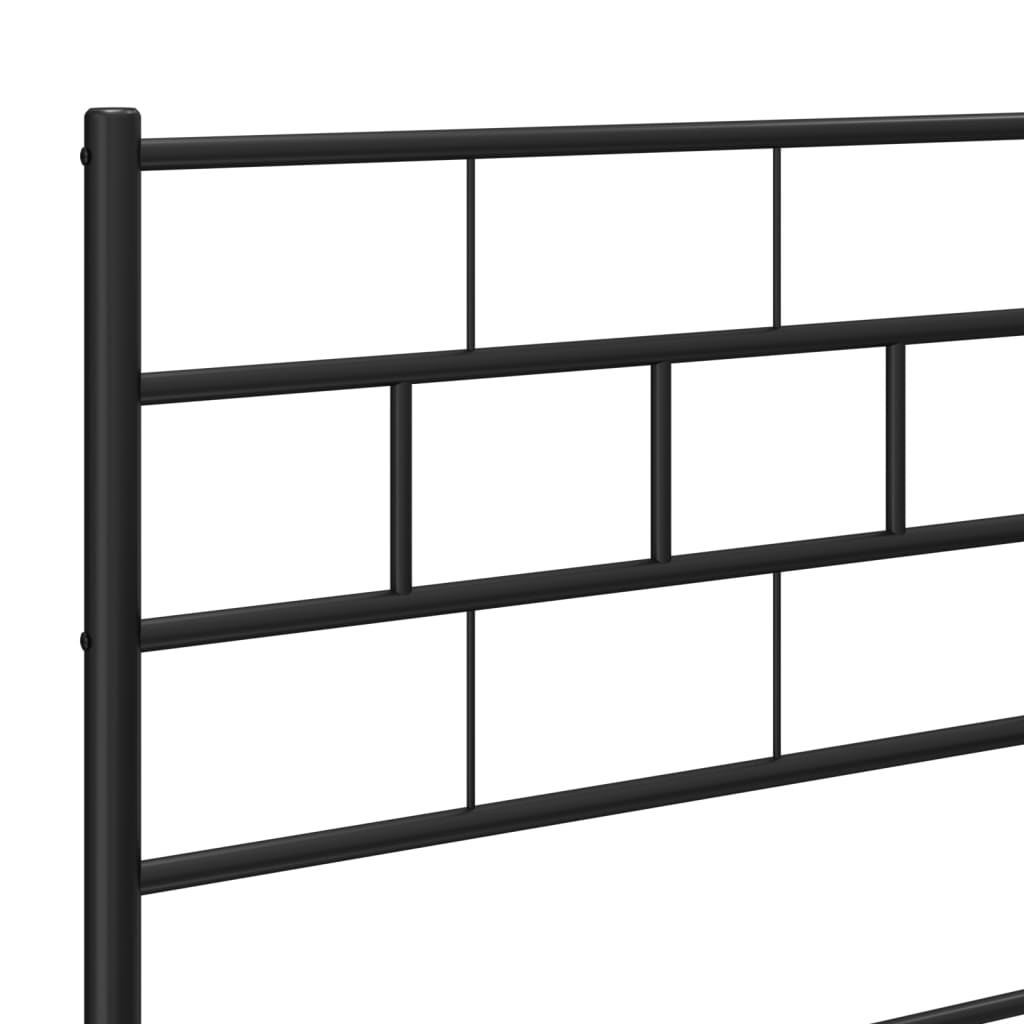 Metalni okvir za krevet s uzglavljem crni 140x190 cm