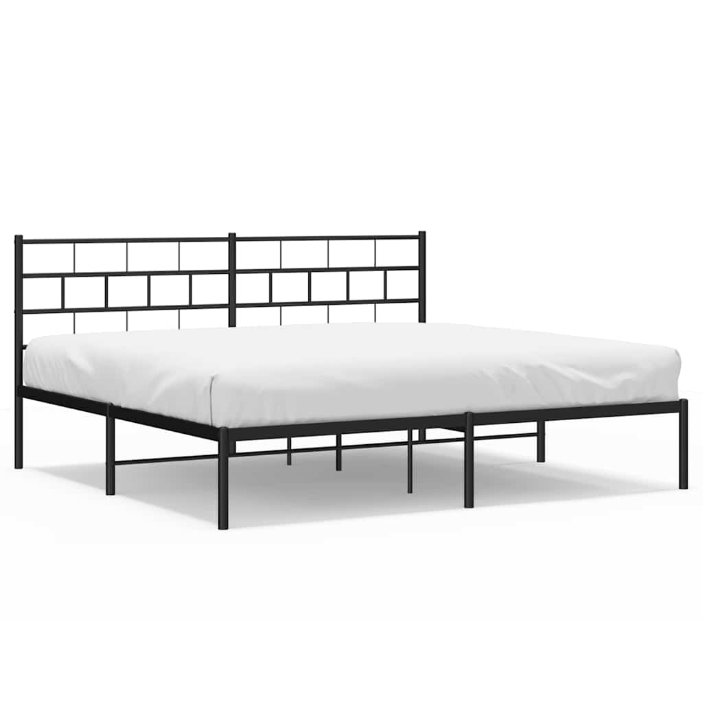 Metalni okvir za krevet s uzglavljem crni 183x213 cm