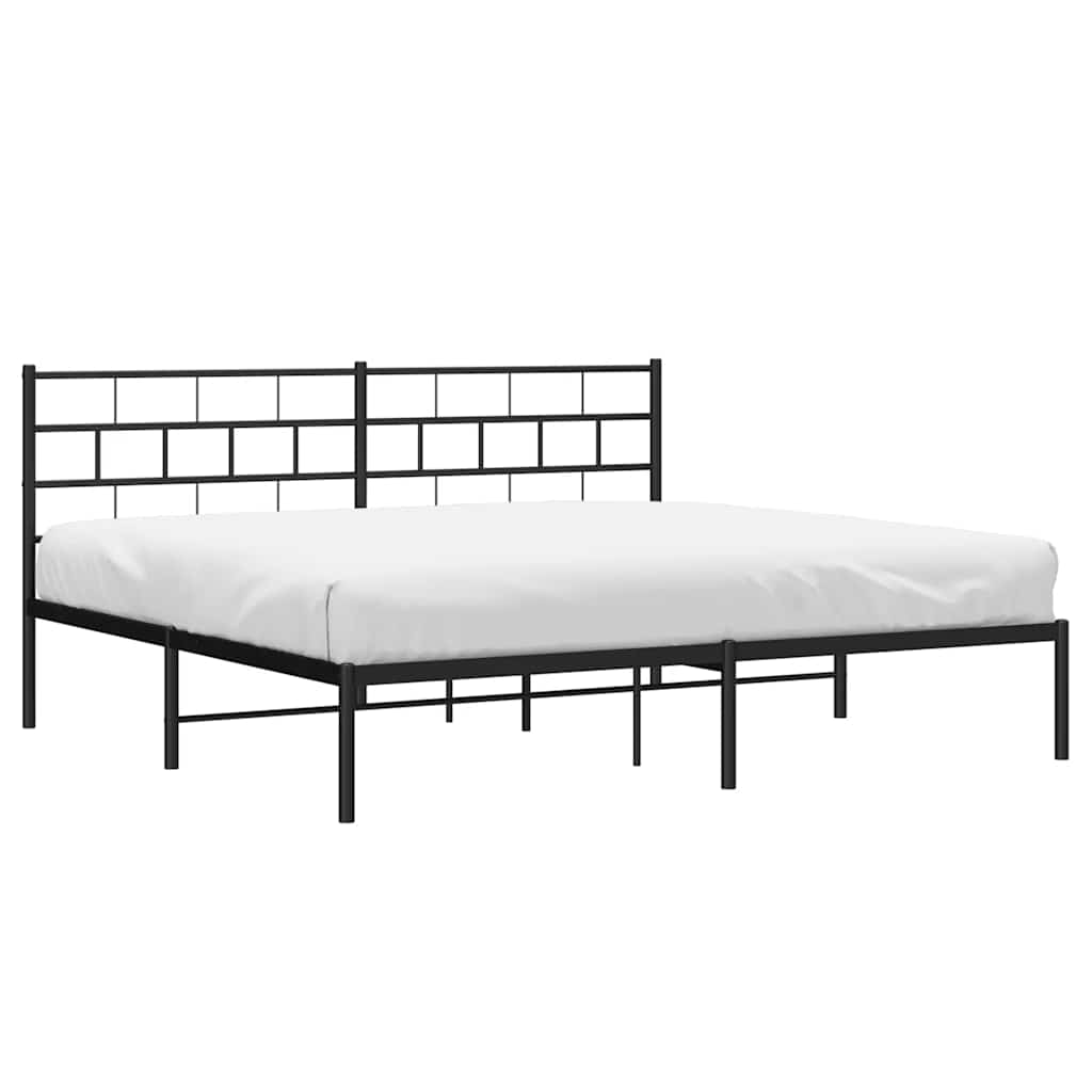 Metalni okvir za krevet s uzglavljem crni 183x213 cm