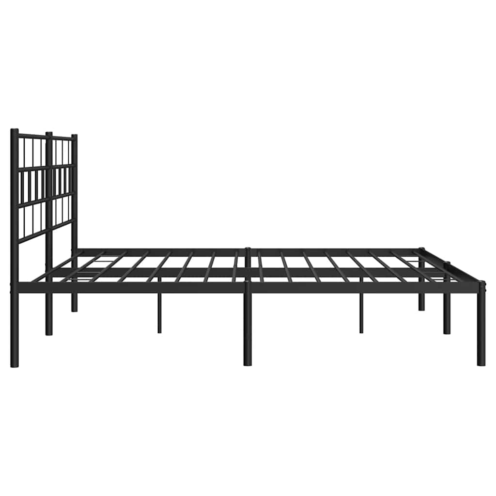 Metalni okvir za krevet s uzglavljem crni 183x213 cm