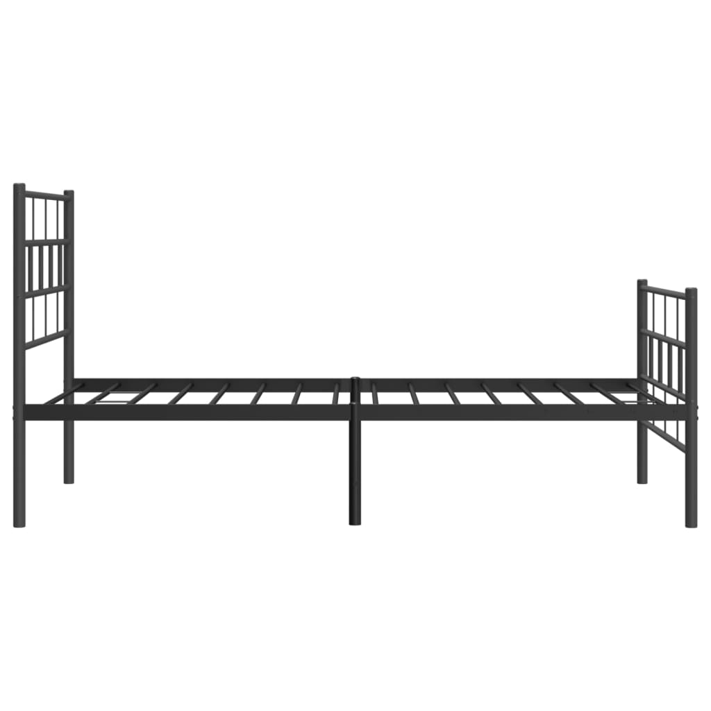 Metalni okvir kreveta uzglavlje i podnožje crni 107x203 cm