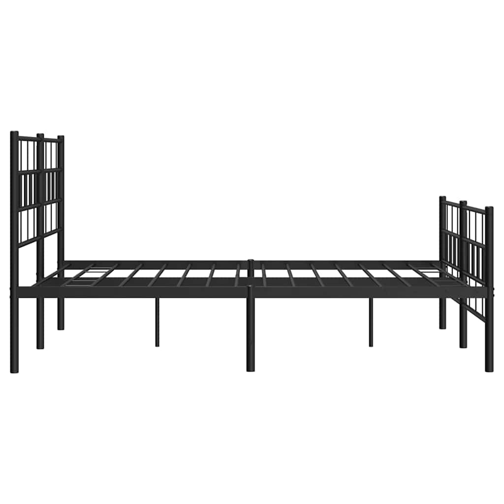 Metalni okvir kreveta uzglavlje i podnožje crni 150x200 cm