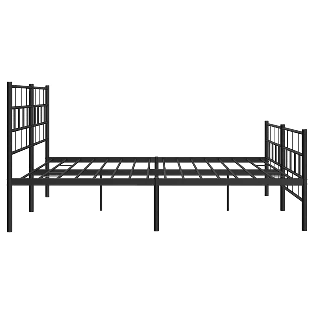 Metalni okvir kreveta uzglavlje i podnožje crni 193x203 cm