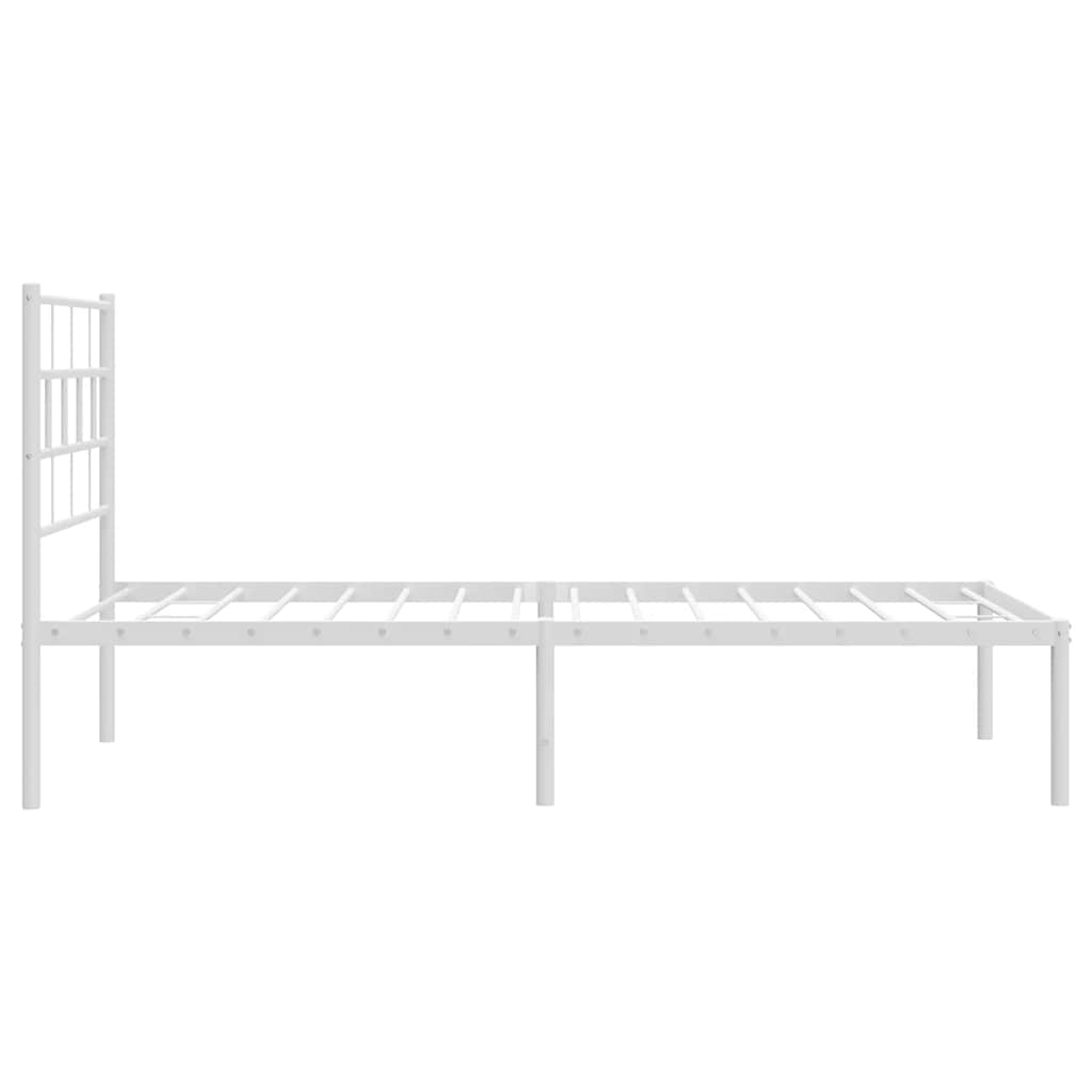 Metalni okvir za krevet s uzglavljem bijeli 100x200 cm