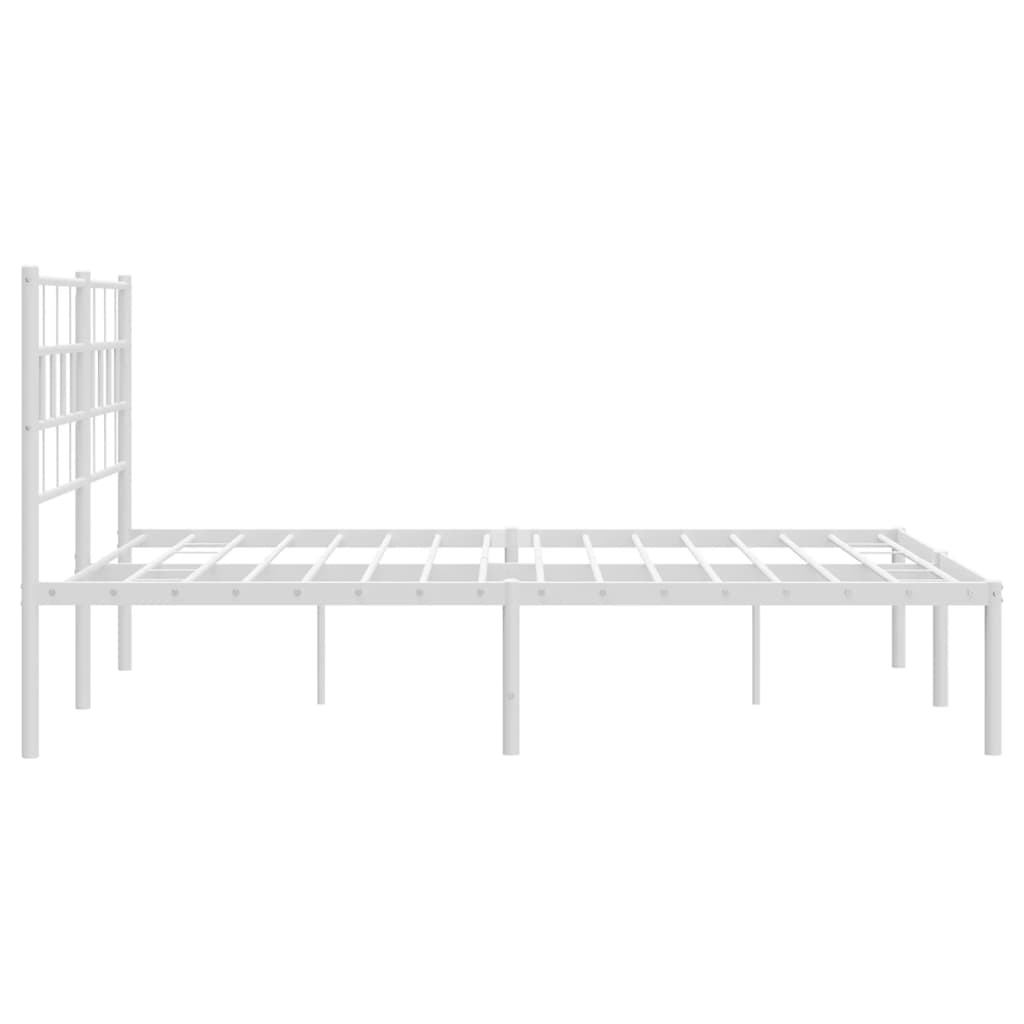 Metalni okvir za krevet s uzglavljem bijeli 140 x 200 cm