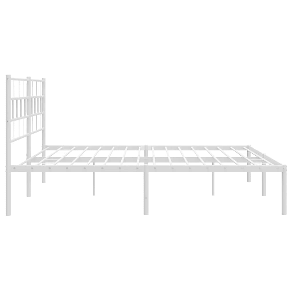 Metalni okvir za krevet s uzglavljem bijeli 183x213 cm