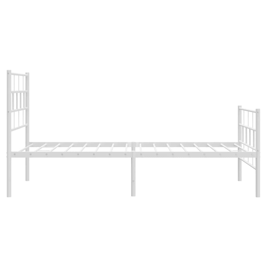 Metalni okvir kreveta uzglavlje i podnožje bijeli 107x203 cm