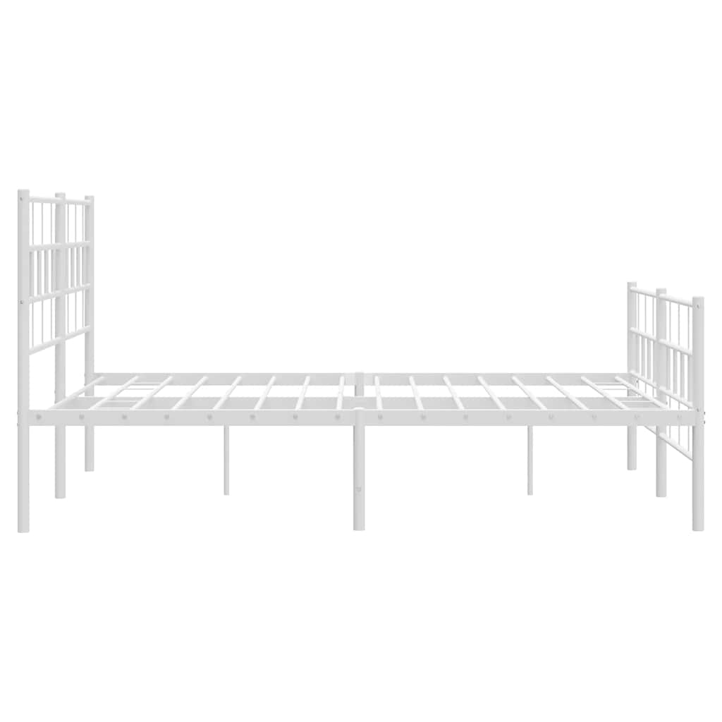 Metalni okvir kreveta uzglavlje i podnožje bijeli 150 x 200 cm