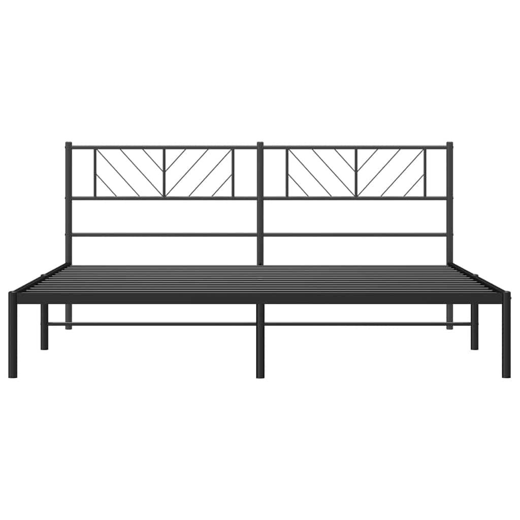 Metalni okvir za krevet s uzglavljem crni 183x213 cm