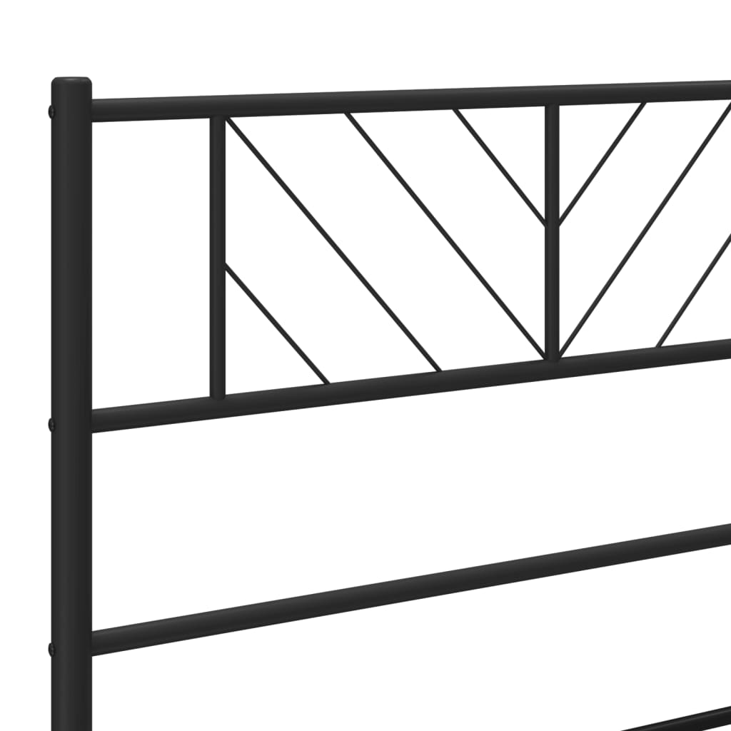 Metalni okvir za krevet s uzglavljem crni 200x200 cm
