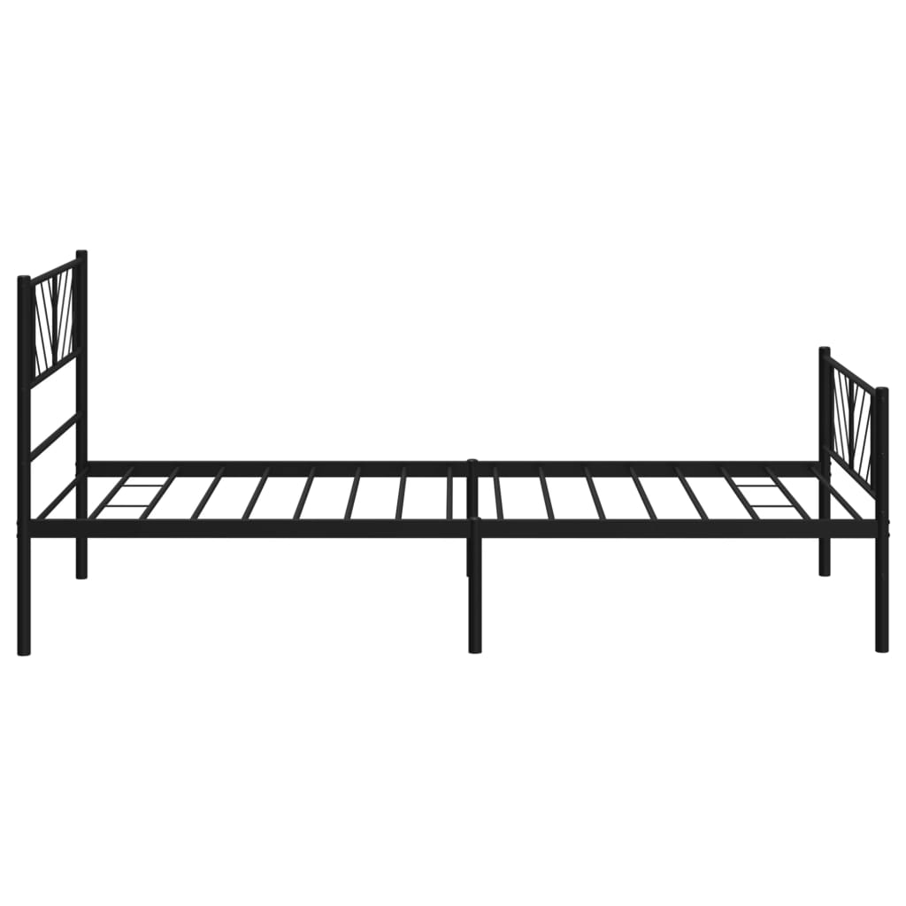 Metalni okvir kreveta uzglavlje i podnožje crni 75x190 cm