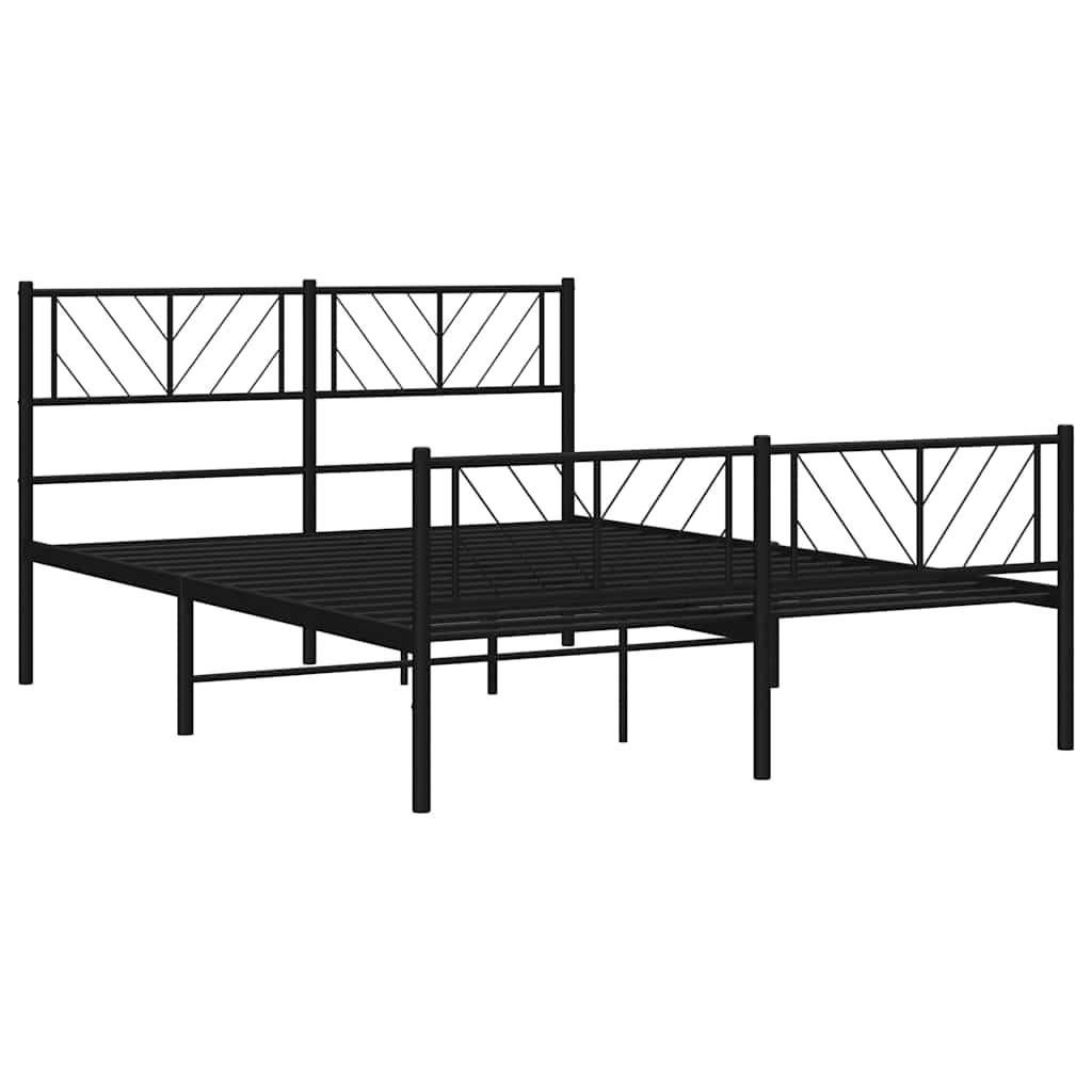 Metalni okvir kreveta uzglavlje i podnožje crni 120x190 cm