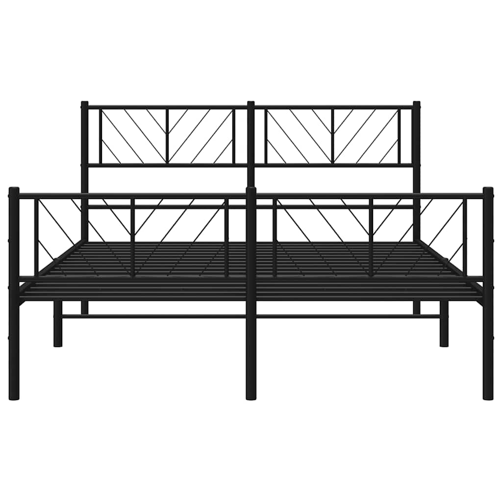 Metalni okvir kreveta uzglavlje i podnožje crni 120x190 cm